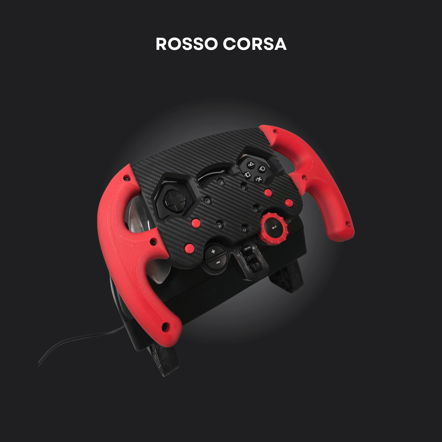 F1 Wheel for Logitech G29 / G923 / G920 with red grips and carbon fiber finish