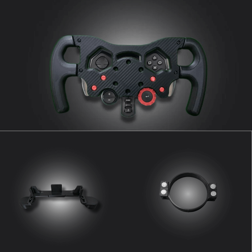 Logitech F1 PC Essentials Bundle steering wheel and dashboard phone holder mod.