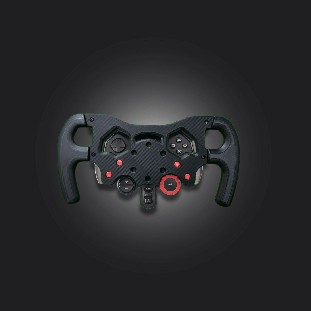 F1 Wheel for Logitech G29/G923/G920 with carbon fiber design and ergonomic buttons for enhanced sim racing experience.