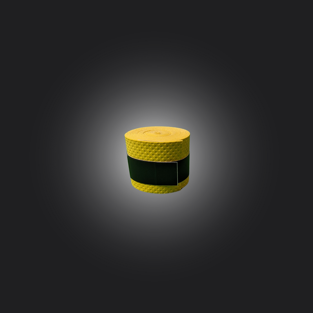Yellow non-slip handle grip for sim racing wheels, ensuring comfort and control during intense gaming sessions.