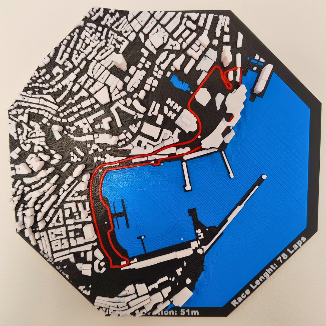 Monaco F1 GP - Race Circuit 3D Wall Display