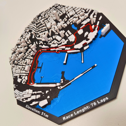 Monaco F1 GP - Race Circuit 3D Wall Display