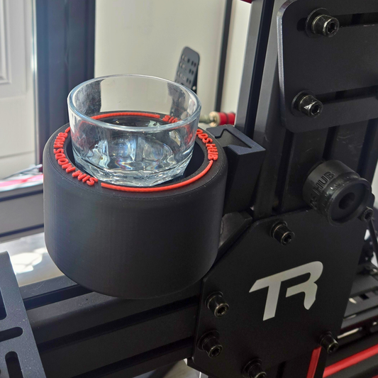 F1-Style Cup Holder for Sim Rigs – Aluminium Profile Mount