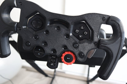 Close-up of buttons on F1 Wheel Mod for Logitech G923 and G920